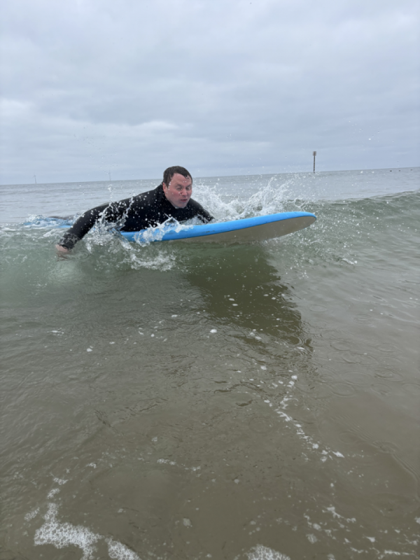 Acomb Clients making waves with AOA Surf School